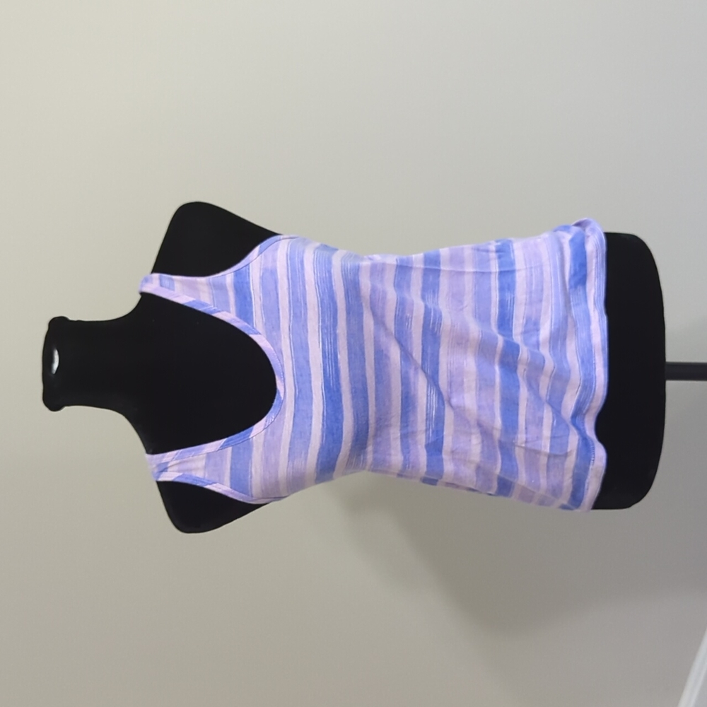 Purple Striped Racer Back Sleep Tank,XS